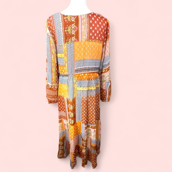 Raga NWT SZ Med Orange Pink V-Neck Sundress - Picture 4 of 13